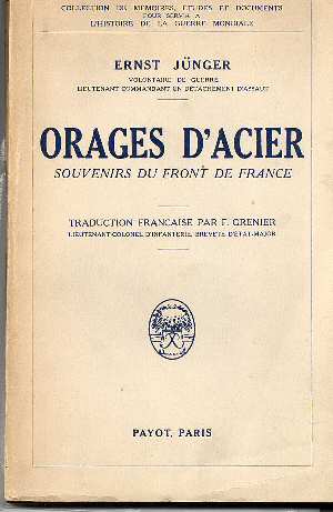 Orages d'Acier (Ernst Jnger - Edition de 1932)